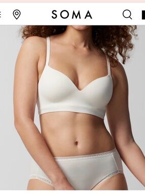 Soma Enbliss Ivory Seamless Wireless Smooth-Cup Bra- BRAND NEW UNWORN